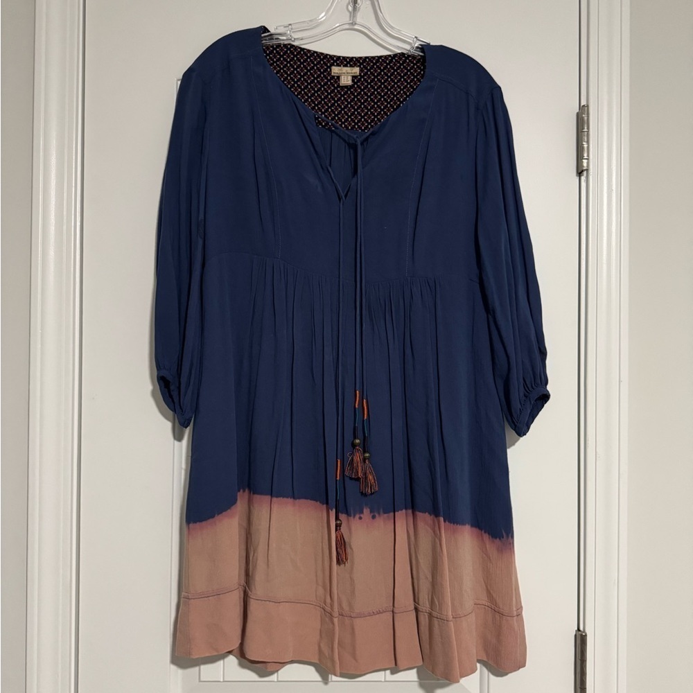 HOLDING HORSES Blue and Pink Long Sleeve Dress